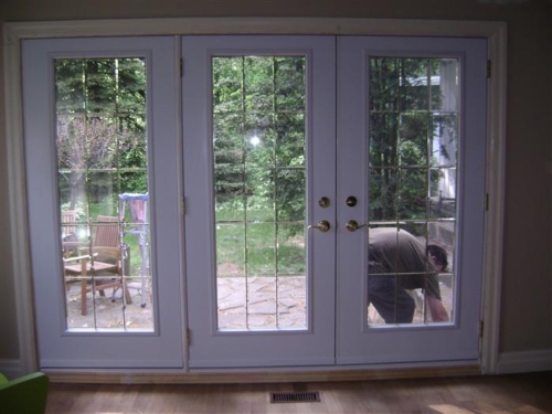 3 Panel Brass Bevel Garden Door