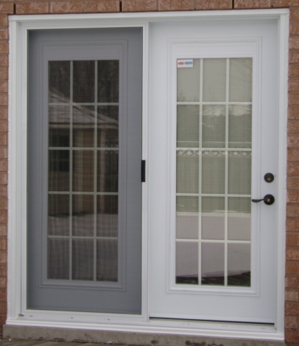 Mini Blind Garden Door With Colonial Grills