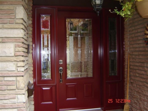 Decorative glass door