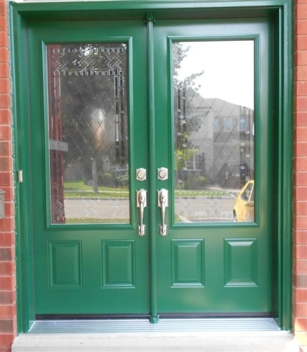 Forest green door
