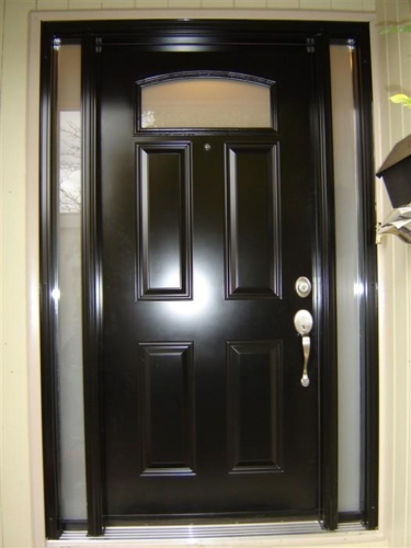 Front door-sandblast privacy glass