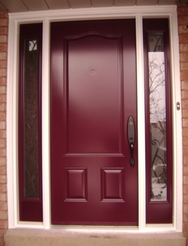 Front entry door-wrought iron siddelight